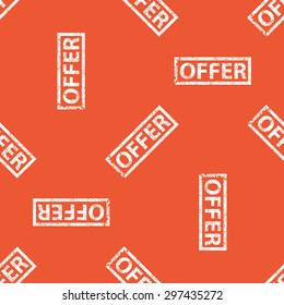 Image of stamp with word OFFER, repeated on orange background