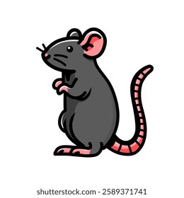 Image of a standing rat, mouse icon, rat logo, vector design illustration with a white background.