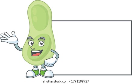 Imagen de staphylococcus pneumoniae con diseño de mascota de tablero. Ilustración del vector