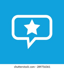 Image of star in chat bubble, isolated on blue