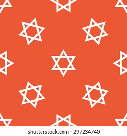 Image of Star of David symbol, repeated on orange background