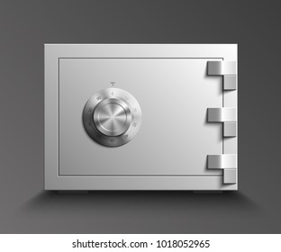 Image of a steel safe. Armored box background. The door safe a bank vault with a combination lock. Reliable Data Protection. Long-term savings. Deposit box safe icon.Protection of personal information