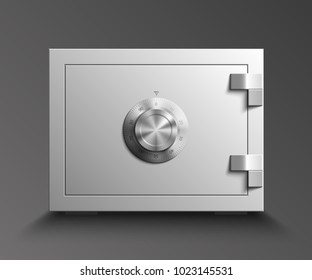 Image of a steel safe. Armored box background. The door safe a bank vault with a combination lock. Reliable Data Protection. Long-term savings. Deposit box safe icon.Protection of personal information