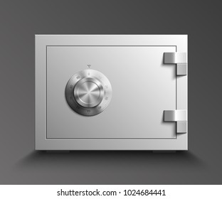 Image of a steel safe. Armored box background. The door safe a bank vault with a combination lock. Reliable Data Protection. Long-term savings. Deposit box safe icon.Protection of personal information