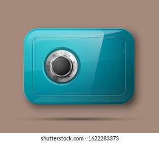 Image of a steel safe. Armored box background. The door safe a bank vault with a combination lock. Reliable Data Protection. Long-term savings. Deposit box safe icon.Protection of personal information