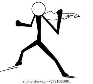 La Imagen de un stickman está en una pose lista