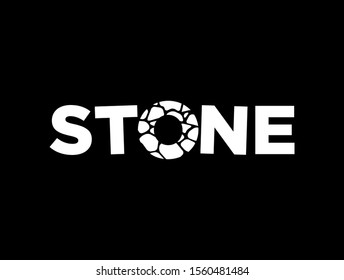 Image of stone. Minimal art cover design. Conceptual vector drawn by lines. Creative line-art. Vector template brochures, flyers, logos, presentations, leaflet, banners.
