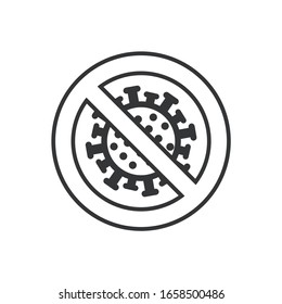 Image of stopping with the coronavirus. Icon forbidden the coronavirus.