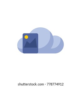 Image storage icon flat symbol. Isolated vector illustration of picture database sign concept for your web site mobile app logo UI design.