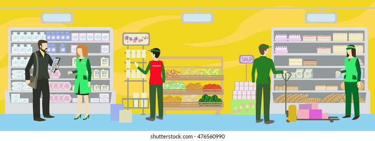 Image of store staff working on the shopping room