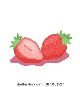 image of strawberries on white background