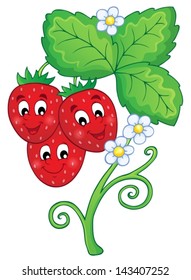 Image with strawberry theme 1 - eps10 vector illustration.