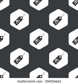 Image of string tag with euro symbol in hexagon, repeated on black