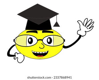 
image student emoticon with glasses, vector