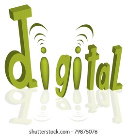 An image of a stylized digital word in 3d letters.