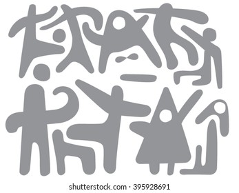 Image stylized fights or football game