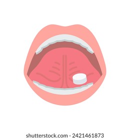 Image of sublingual immunotherapy for hay fever (placing cedar pollen extract tablets)