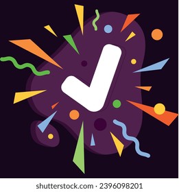 Image of success with colorful confetti