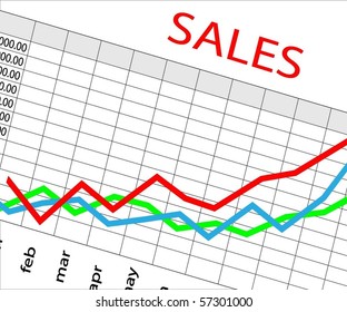 Image Successful Business Sales Chart Stock Vector (Royalty Free ...