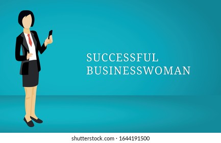 Image of a successful business woman, vector illustration