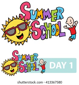 An image of a summer school son and student message.