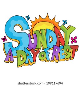 An image of Sunday - a day of rest text.