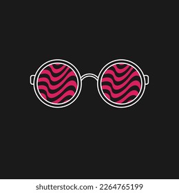 Image of sunglasses. Isolated object in the background. Round glasses for vision.