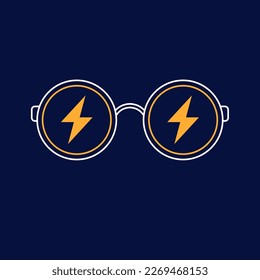 Image of sunglasses. Isolated object in the background. Round glasses for vision.