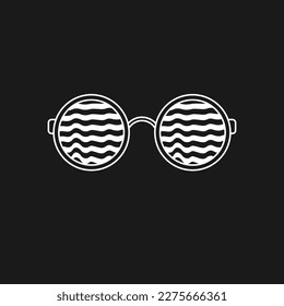 Image of sunglasses. Isolated object in the background. Round glasses for vision.