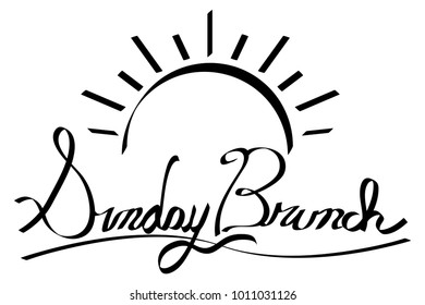 An image of a Sunrise Sunday Brunch Calligraphy. Made using pen tablet and brush tool.