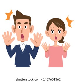 The image of Surprised couple young couple