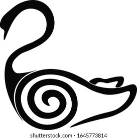 image of a Swan. logo design.