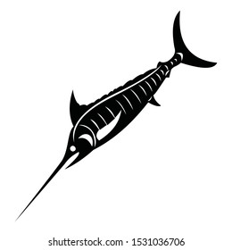 image of swordfish in black and white