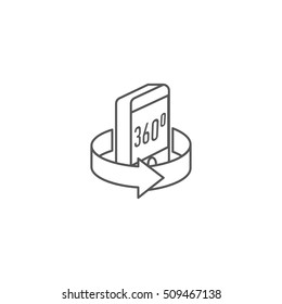 Image symbol multimedia format virtual reality. A simple illustration in the style of a fine line. Modern technology of volumetric interactive content.