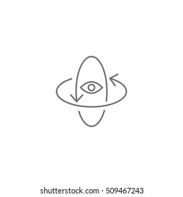 Image symbol multimedia format virtual reality. A simple illustration in the style of a fine line. Modern technology of volumetric interactive content.