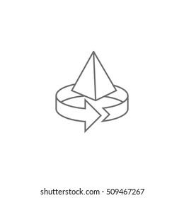 Image symbol multimedia format virtual reality. A simple illustration in the style of a fine line. Modern technology of volumetric interactive content.