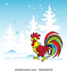 An image of a symbol of the year 2017 bird cock