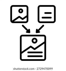 Ícone de Síntese de Imagem - Estilo de Ícones de Contorno Preto para Inteligência Artificial e Tecnologia de IA