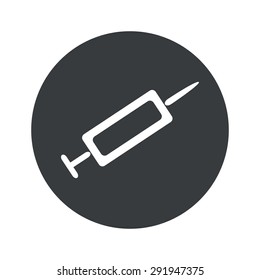Image of syringe in black circle, isolated on white
