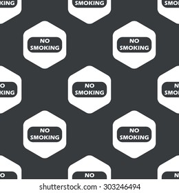 Image of tablet with text NO SMOKING in hexagon, repeated on black