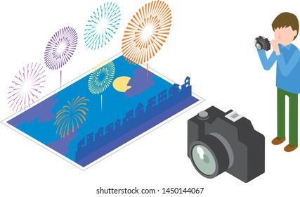 Image to take a picture of fireworks