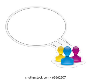 An image of a talking people icon