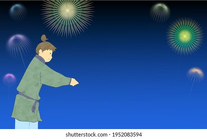 Image of Tanabata and fireworks, Hikoboshi, summer material