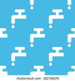 Image of tap with liquid drop, repeated on blue background