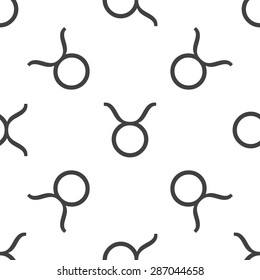 Image of taurus zodiac symbol, repeated on white background