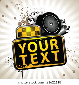 Image with taxi attributes and banner for your text