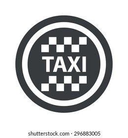 Image of taxi logo in circle, on black circle, isolated on white