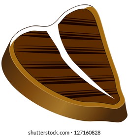 An image of a t-bone steak.