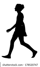 Image Of A Teenage Girl Model Walking Silhouette 