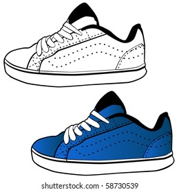 An Image Of A Tennis Shoe Set.